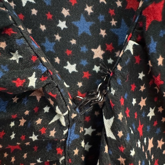 Madewell Navy Starry Night 100% Silk Wrap-Front Ruffle-Hem Blouse Size XS - Picture 12 of 13